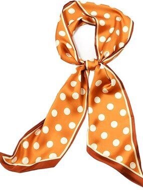 Women's Ginger White Circle Stripes Elegant Oblique Angle Scarves Bag Scarfs